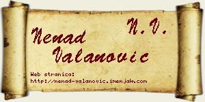 Nenad Valanović vizit kartica